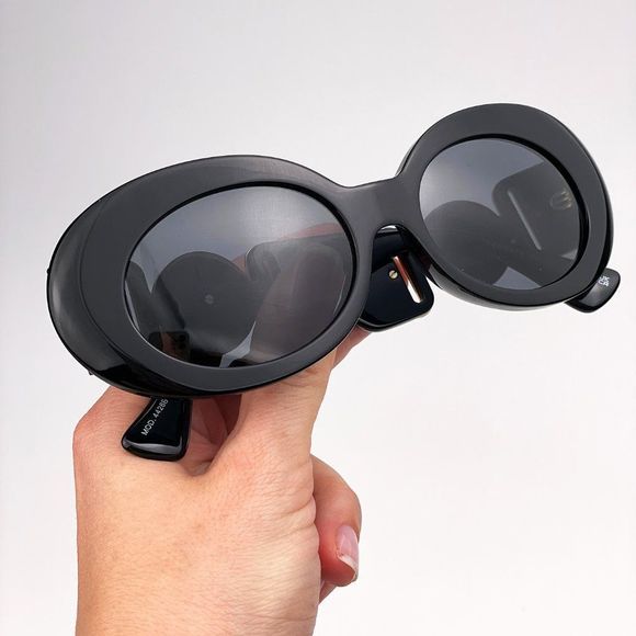 Versace VE4426BU GB1/87 Sunglasses MAXI MEDUSA BIGGIE Black Gray Oval Women - Picture 11 of 12